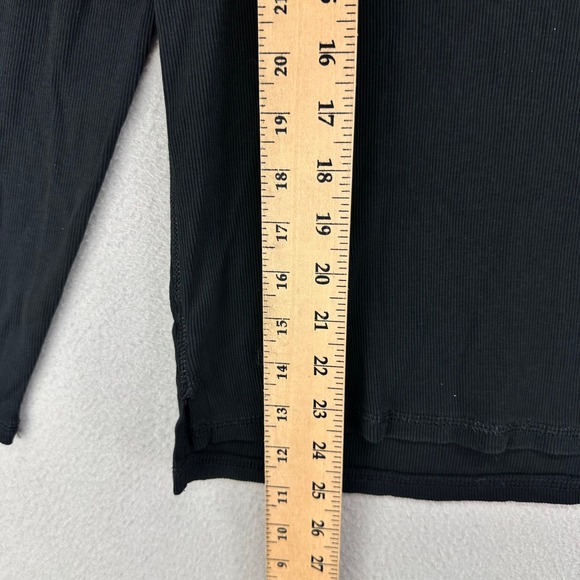 Lauren Ralph Lauren Shirt Womens‎ L Black Ribbed Quarter Zip Stretch Y2K - Picture 8 of 9
